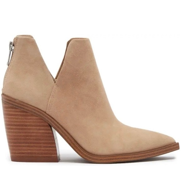 Vince Camuto Gigietta Suede Leather Block Heel Bootie - Picture 2 of 16